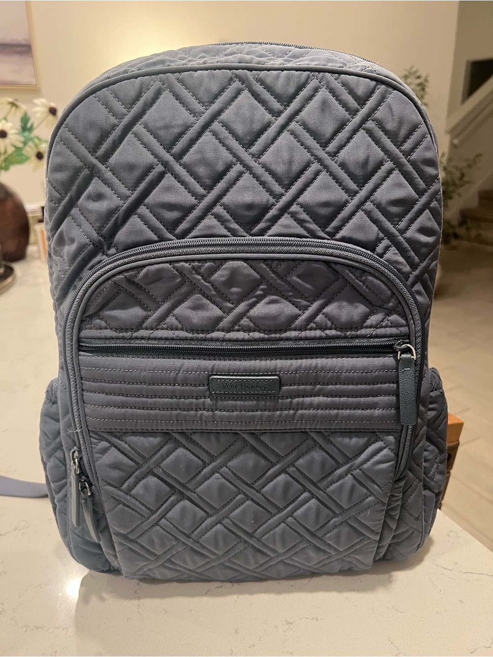 Vera Bradley Quilted Backpack - Slate blue/gray